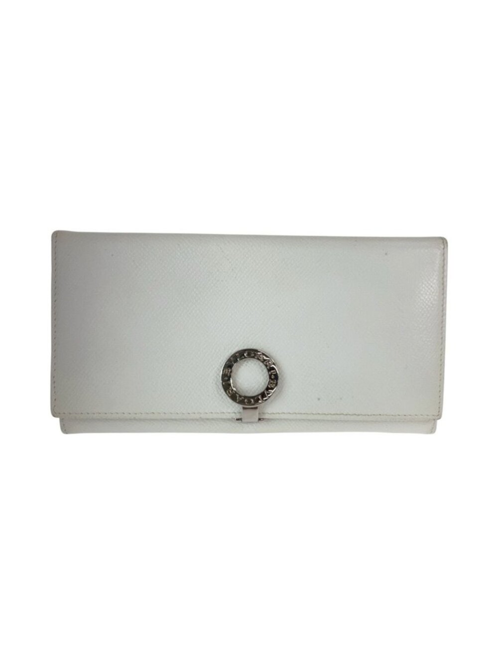 Bvlgari White Silver Leather Wallet